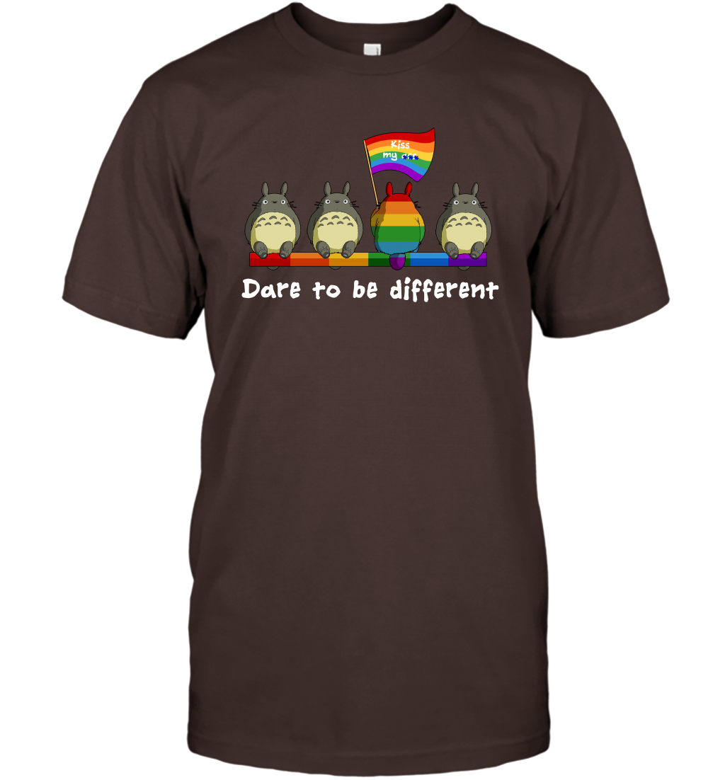 Dare To Be Different Totoro LGBT T-Shirt T-Shirt Dark Chocolate