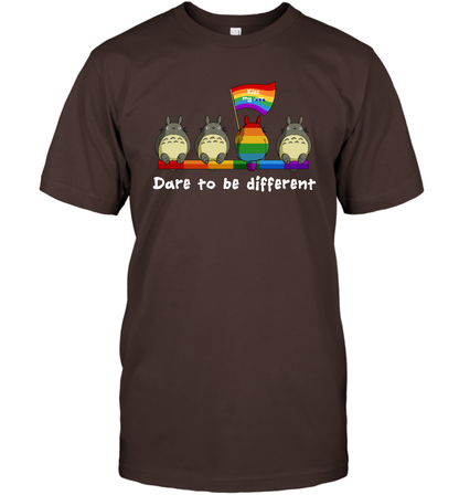 Dare To Be Different Totoro LGBT T-Shirt T-Shirt Dark Chocolate