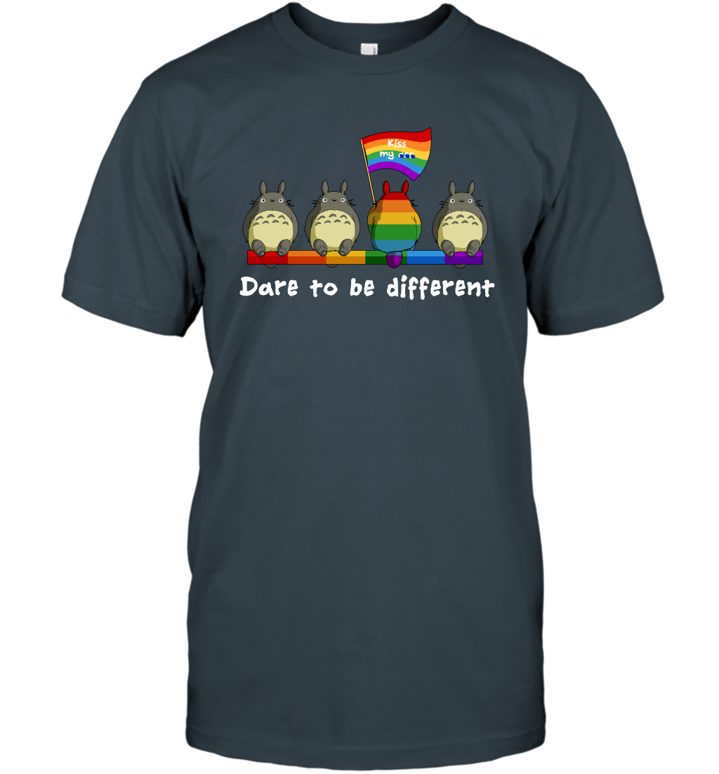 Dare To Be Different Totoro LGBT T-Shirt T-Shirt Charcoal
