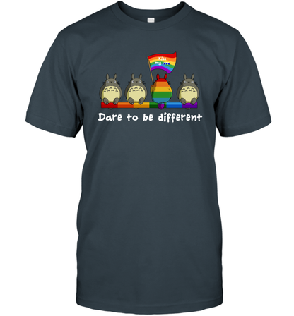 Dare To Be Different Totoro LGBT T-Shirt T-Shirt Charcoal