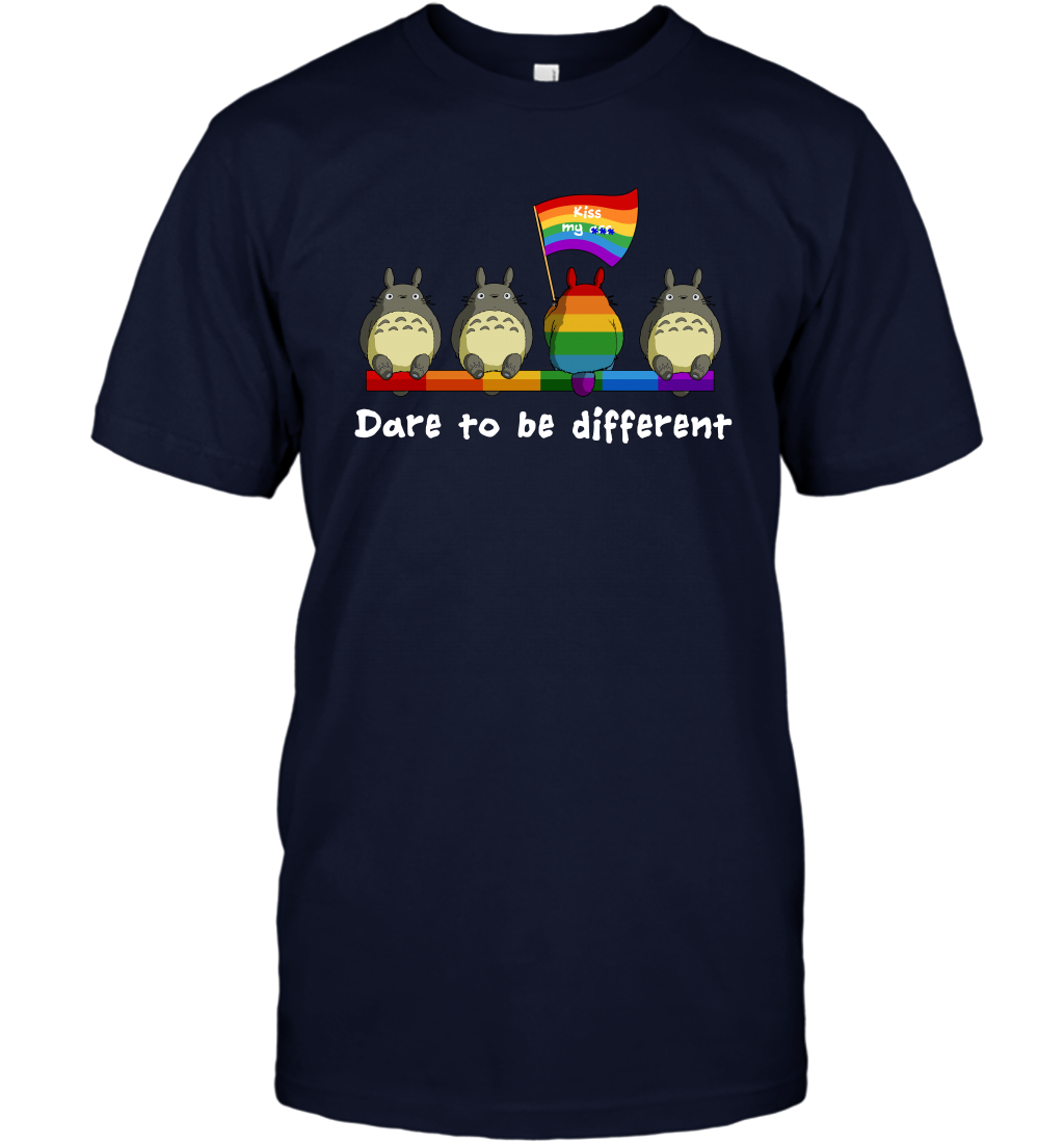 Dare To Be Different Totoro LGBT T-Shirt T-Shirt Navy
