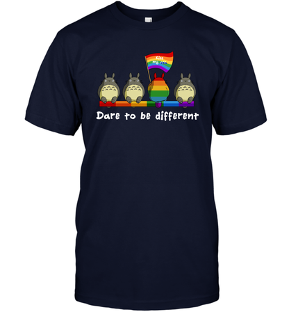 Dare To Be Different Totoro LGBT T-Shirt T-Shirt Navy