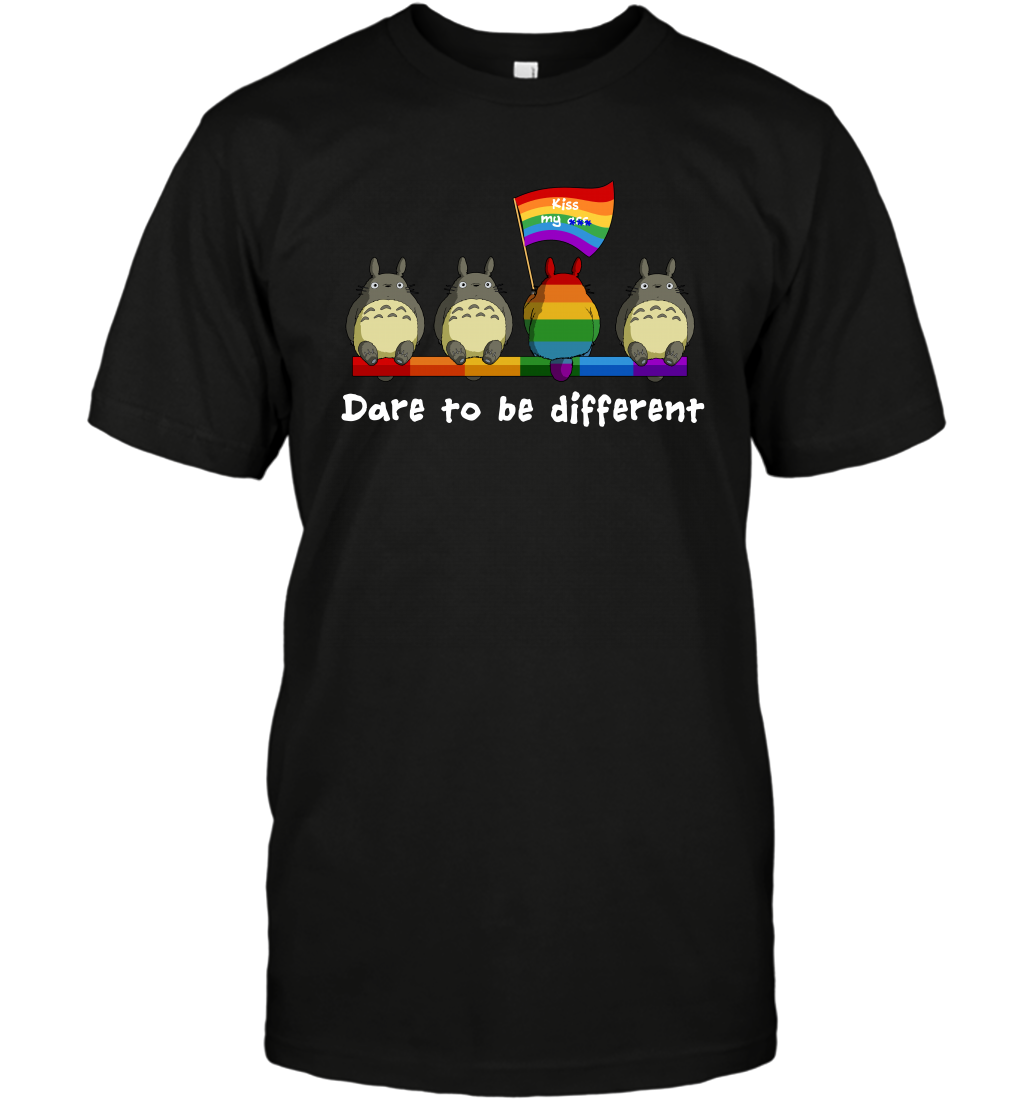 Dare To Be Different Totoro LGBT T-Shirt T-Shirt Black