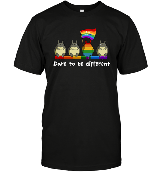 Dare To Be Different Totoro LGBT T-Shirt T-Shirt Black