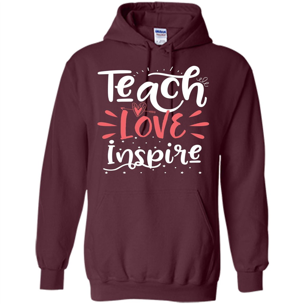 Teach Love Inspire Teacher Teaching T-shirt For Teacher Maroon
