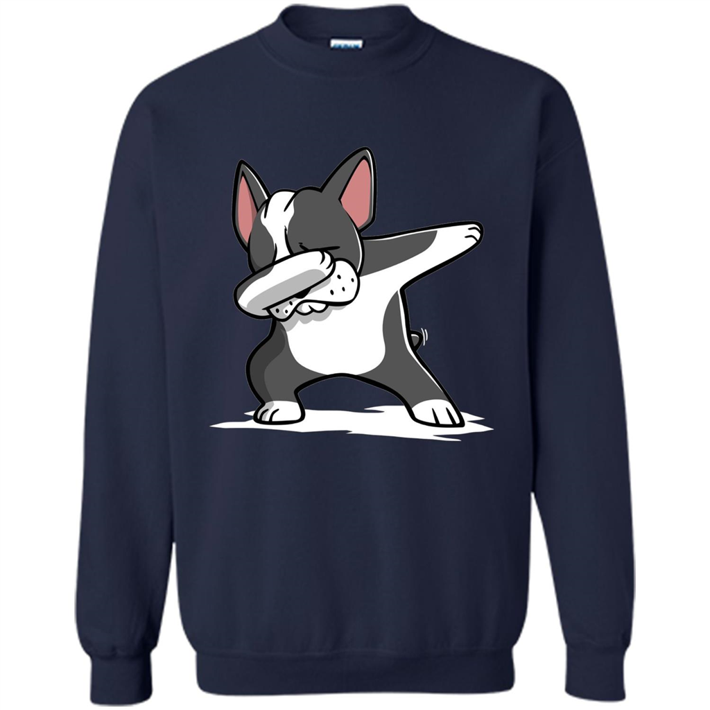 Dabbing Boston Terrier Dog T-Shirt Dab Dance T-shirt Navy