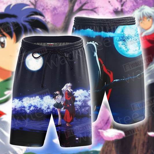 Inuyasha and Kagome 3D Beach Shorts