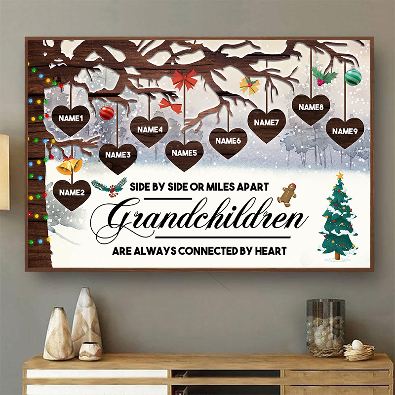 Grandchildren Always Close To The Heart - Gift For Grandparents - Christmas Personalized Custom Poster