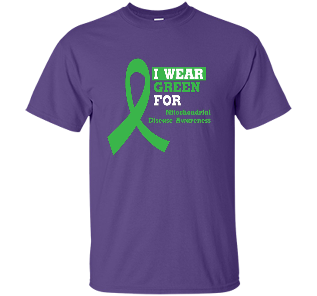 I Wear Green Mitochondrial Disease Awareness Strong T-shirt Purple