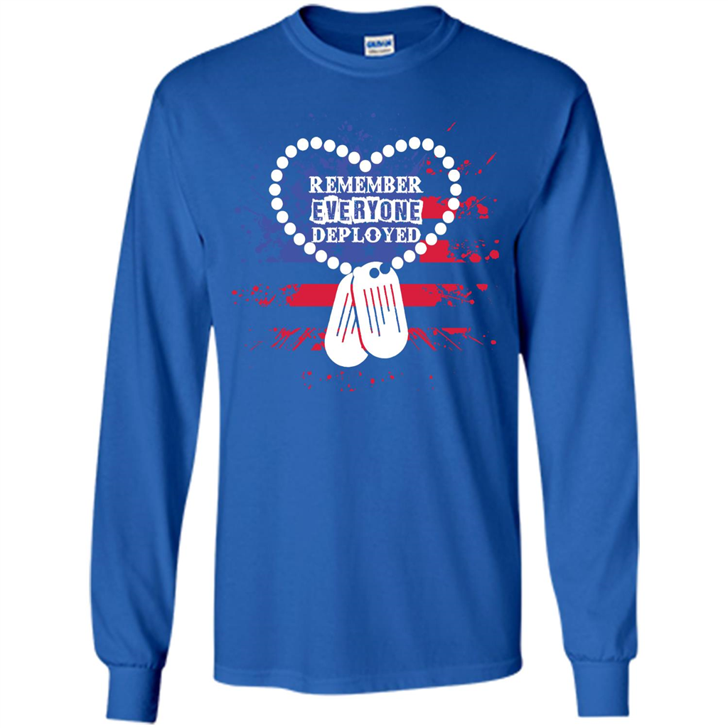 Military T-shirt RED Remember Everyone Deployed Royal