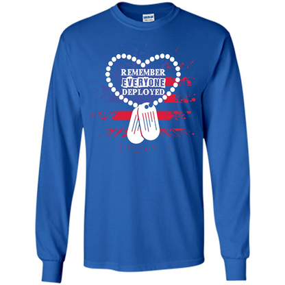 Military T-shirt RED Remember Everyone Deployed Royal