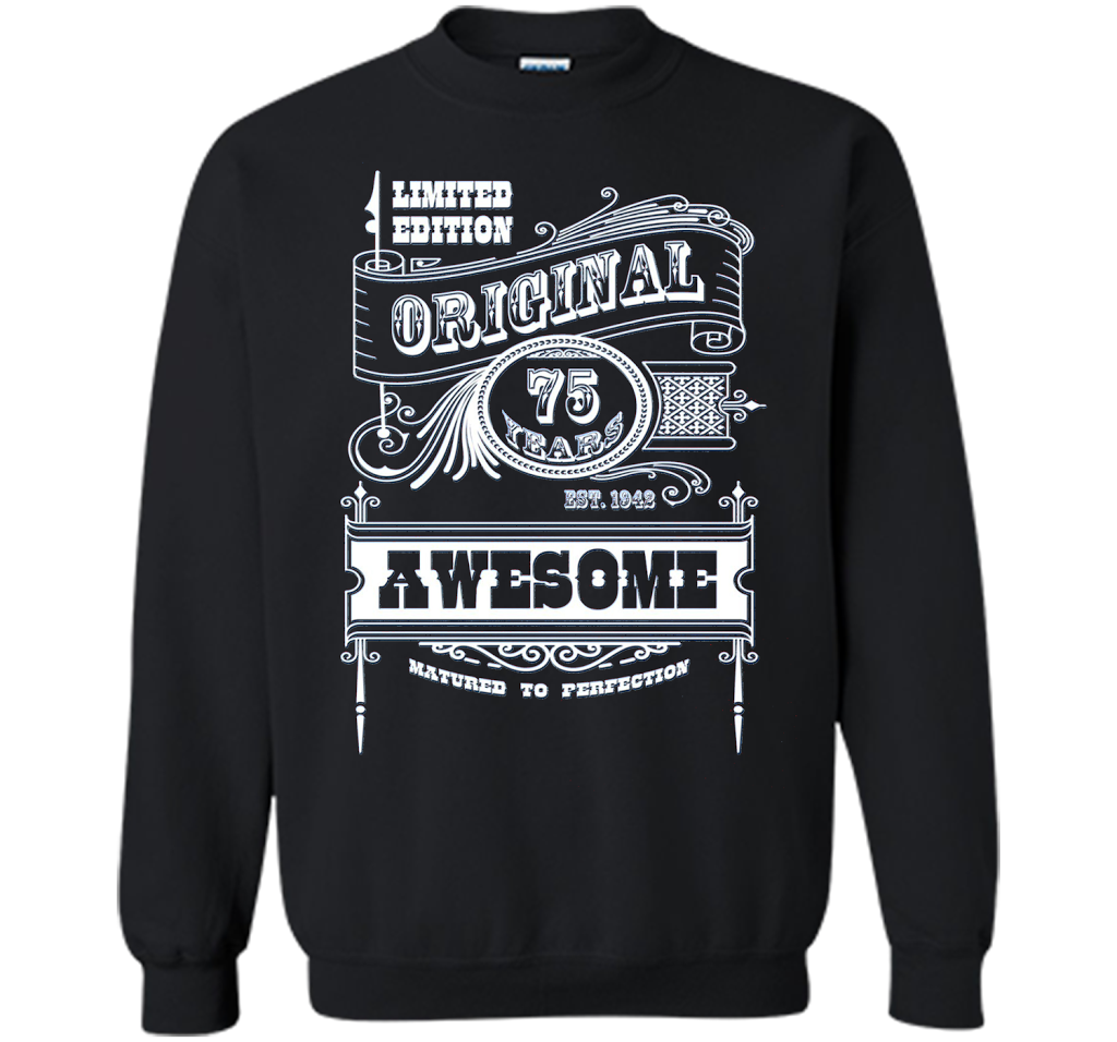 Best 75th Birthday Made in 1942 Awesome T-Shirt Gift Idea shirt Black