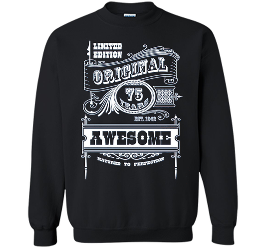 Best 75th Birthday Made in 1942 Awesome T-Shirt Gift Idea shirt Black
