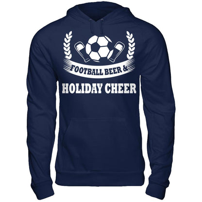 Football, Beer & Holiday Cheer T-shirt Gildan - Pullover Hoodie Navy