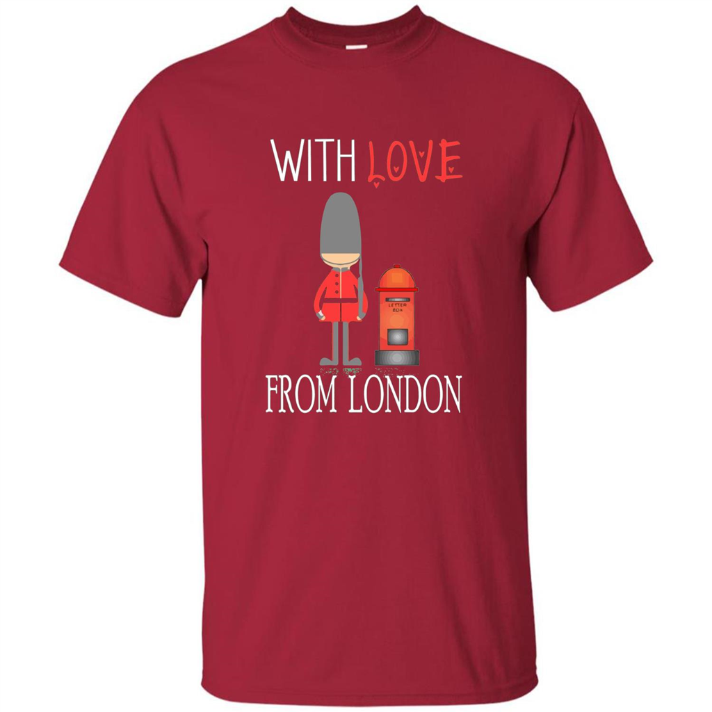 With Love From London England Britain Palace Guard T-shirt Cardinal