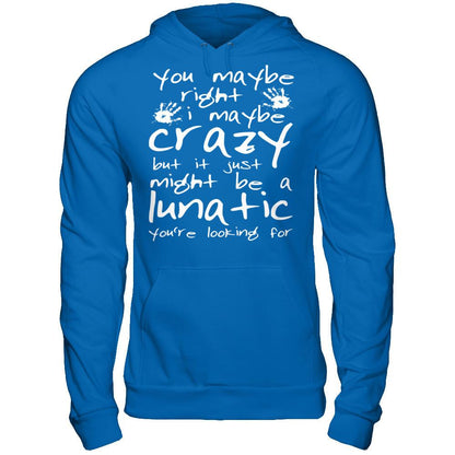 You Maybe Right, I Maybe Crazy But It Just Might Be A Lunatic You're Looking For Gildan - Pullover Hoodie Royal