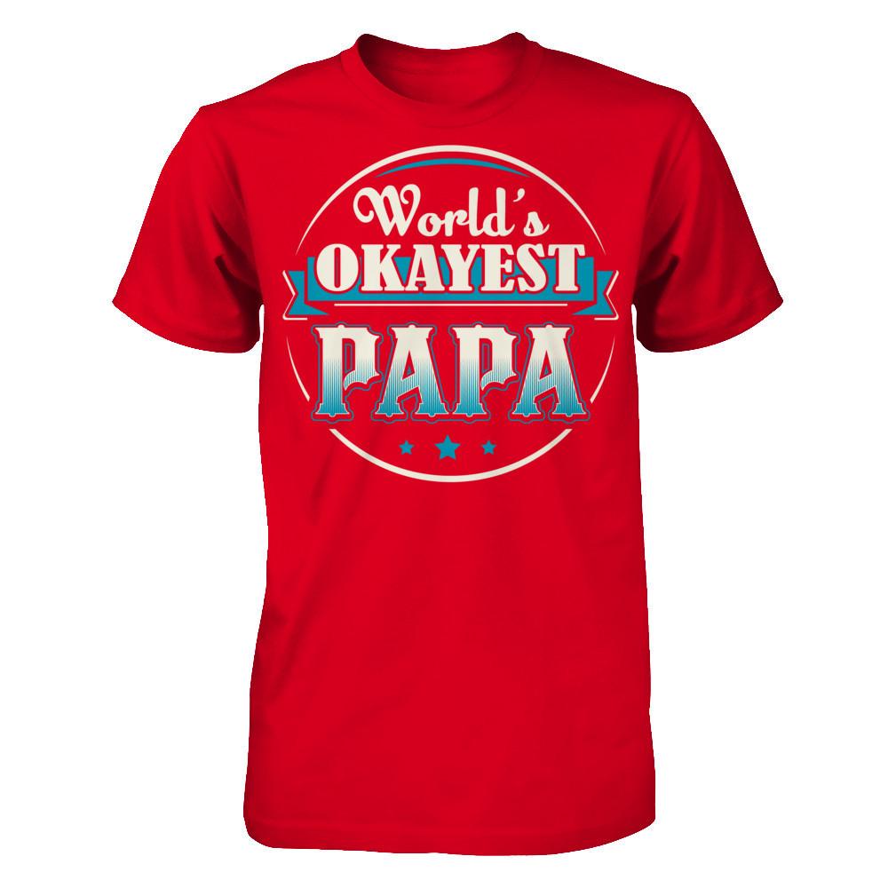 World's Okayest Papa Next Level - Unisex Fitted Tee Red