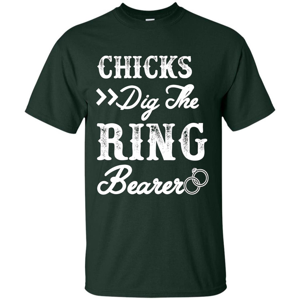 Ring Bearer T-shirt Chicks Dig The Ring Bearer Forest Green