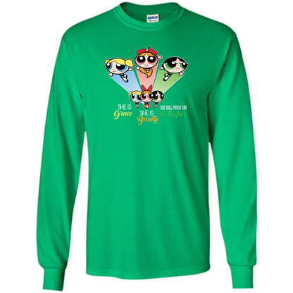 Powerpuff Girls T-shirt She Is Beauty She Is Grace T-shirt Irish Green