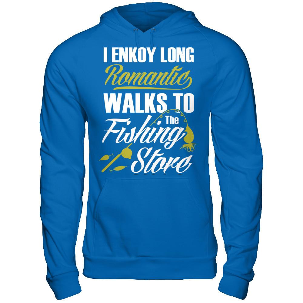 I Enjoy Long Romantic Walk To The Fishing Store T-shirt Gildan - Pullover Hoodie Royal