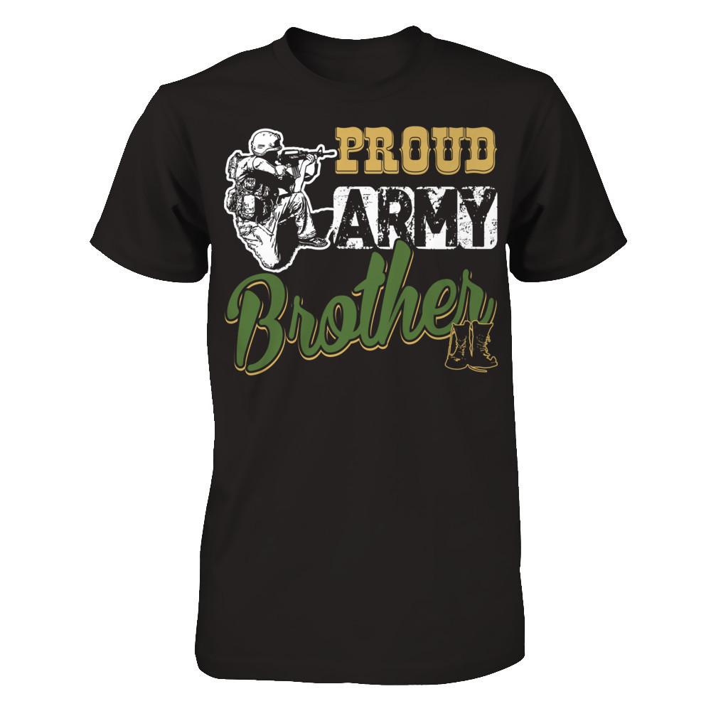 Proud Army Brother T-shirt Gildan - Short Sleeve Tee Black
