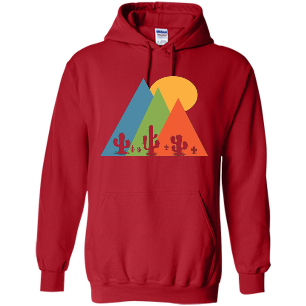 Cactus, Mountain and Sun T-shirt Red
