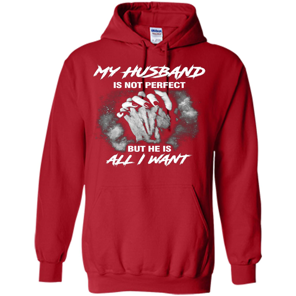 Wife T-shirt My Husband Is Not Perfect But He Is All I Need Red
