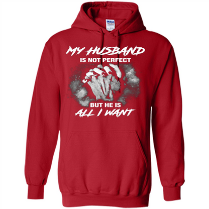 Wife T-shirt My Husband Is Not Perfect But He Is All I Need Red