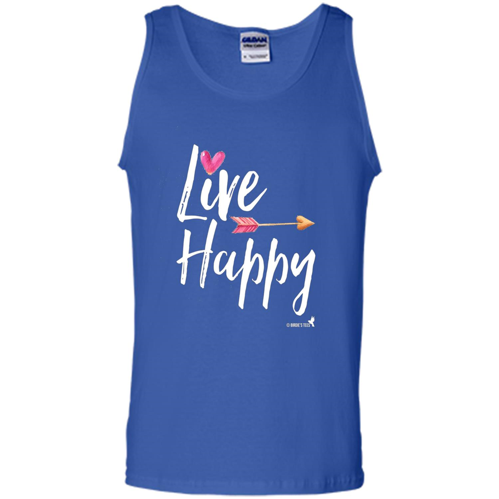 Inspirational Motivational Uplifting T-shirt Live Happy Royal