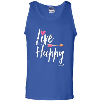 Inspirational Motivational Uplifting T-shirt Live Happy Royal