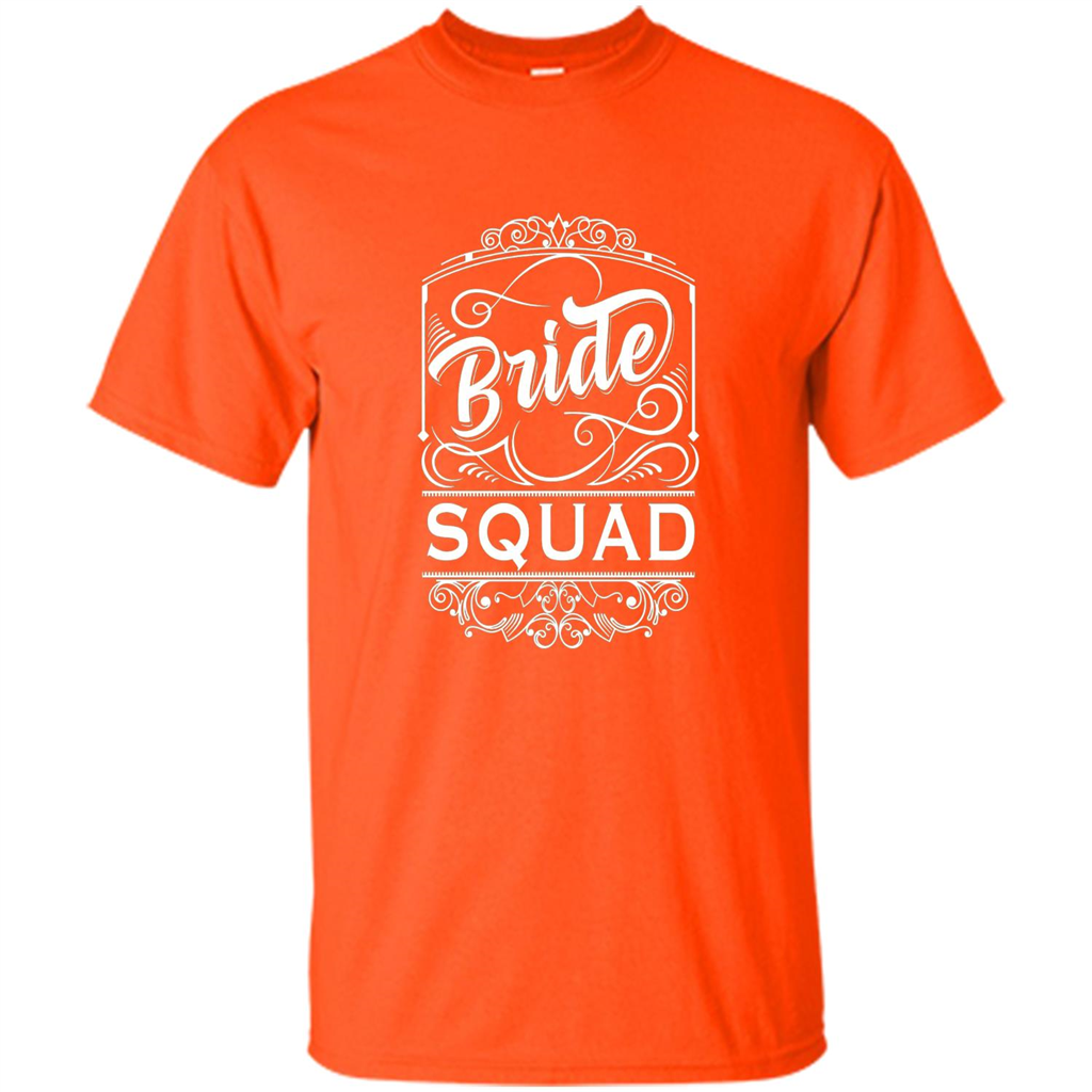 Bride Squad T-shirt Womens Bachelorette Party Bridesmaids Orange