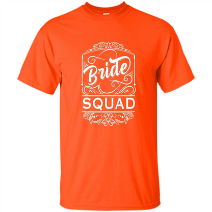 Bride Squad T-shirt Womens Bachelorette Party Bridesmaids Orange
