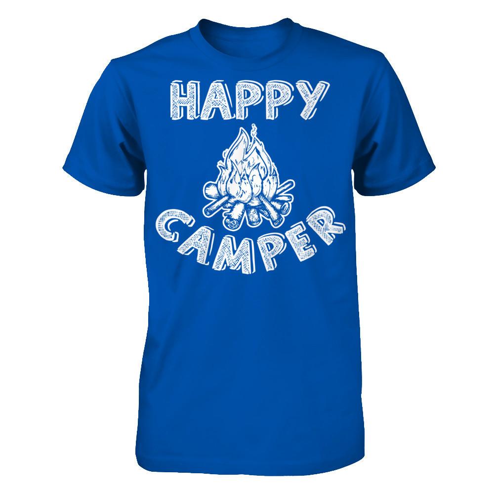 Happy Camper T-shirt Next Level - Unisex Fitted Tee Royal
