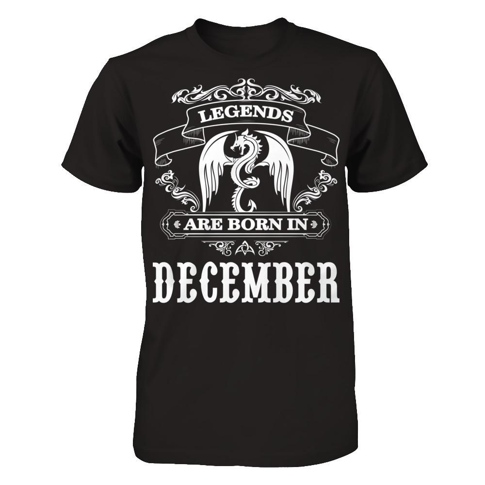 Legends Are Born In December T-shirt Next Level - Unisex Fitted Tee Black