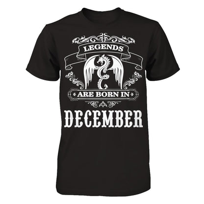 Legends Are Born In December T-shirt Next Level - Unisex Fitted Tee Black