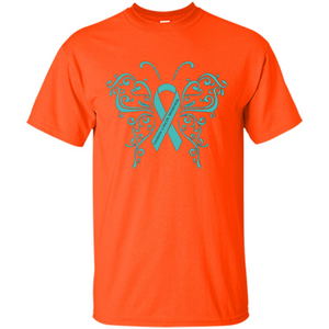 Ovarian Cancer Awareness Butterfly T-Shirt