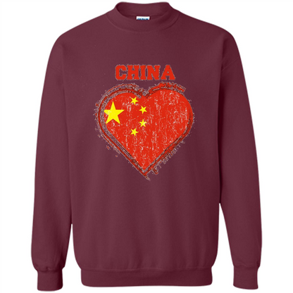 Chinese T-shirt Chinese Flag Shirt Maroon