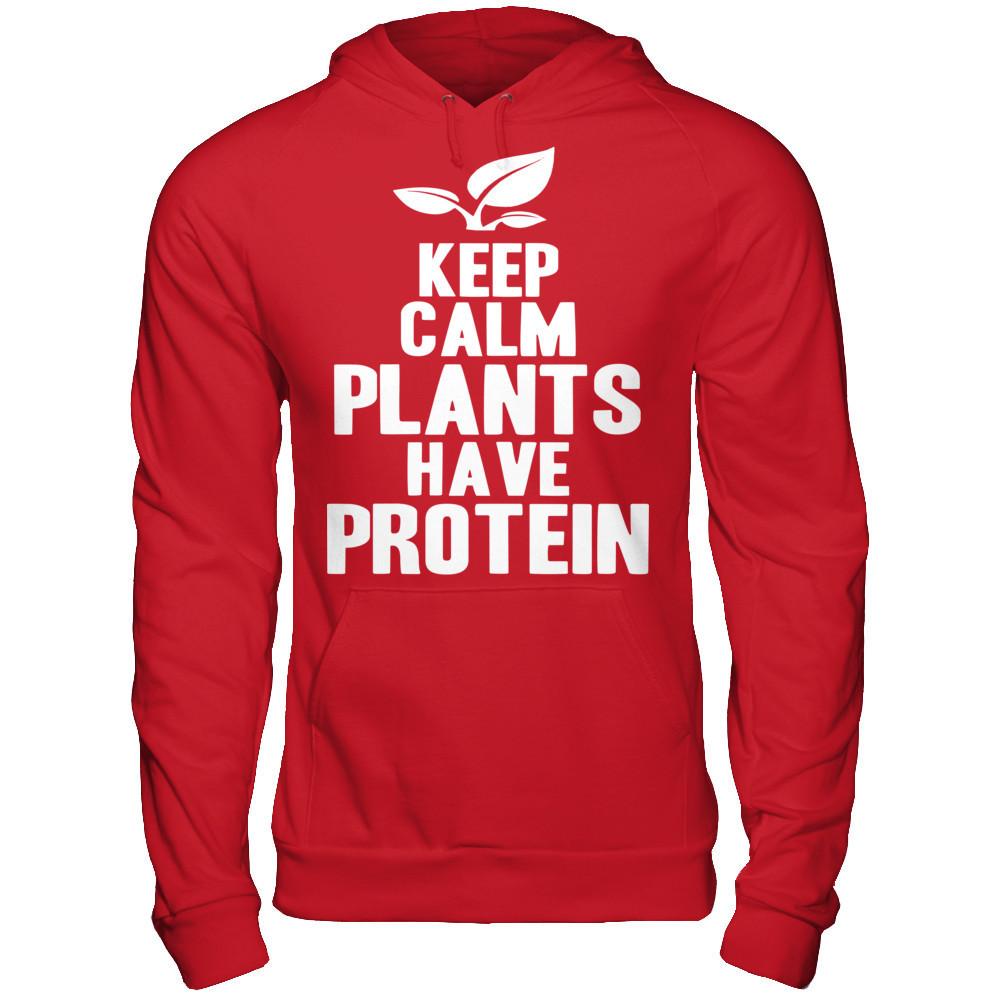 Keep Calm Plants Have Protein Gildan - Pullover Hoodie Red