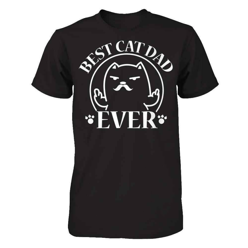 Best Cat Dad Ever T-shirt Next Level - Unisex Fitted Tee Black
