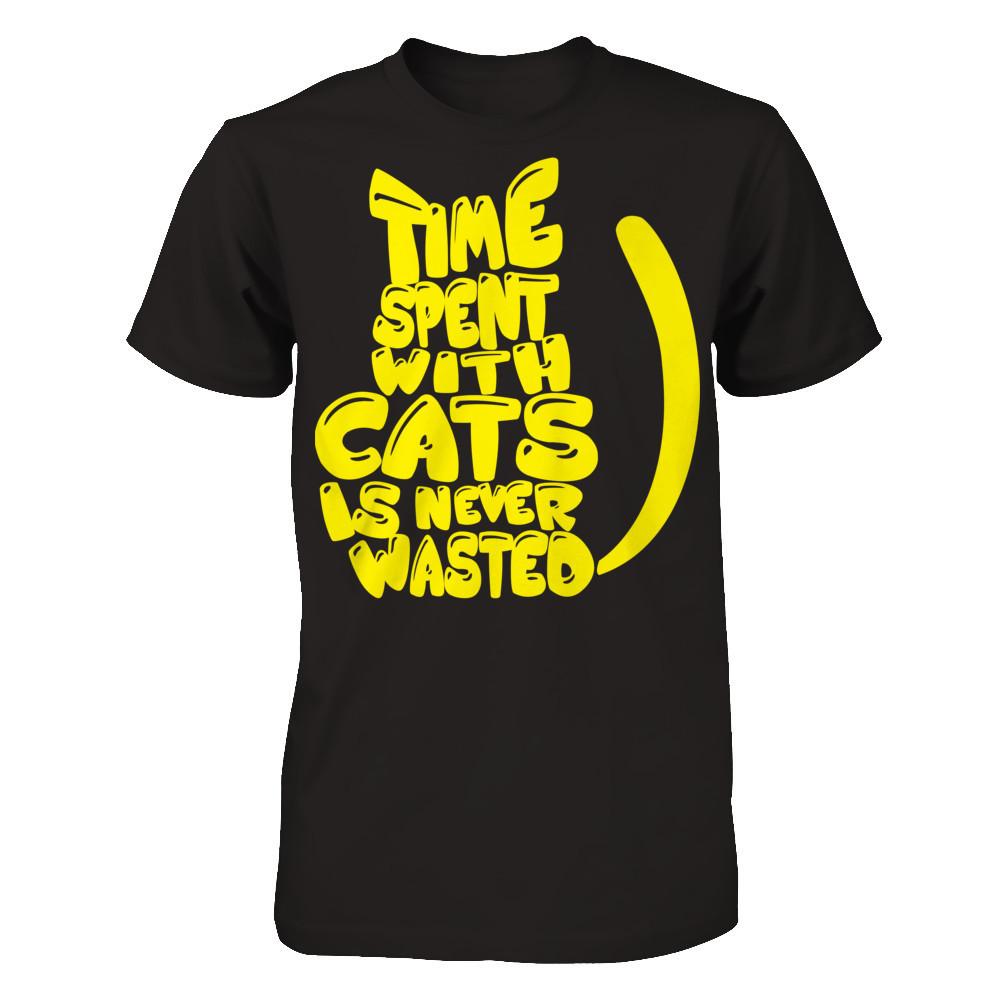 Time Spent With Cats Is Never Wasted Next Level - Unisex Fitted Tee Black