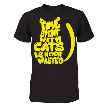 Time Spent With Cats Is Never Wasted Next Level - Unisex Fitted Tee Black