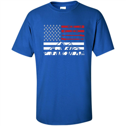 Skiing American Flag T-Shirt Royal