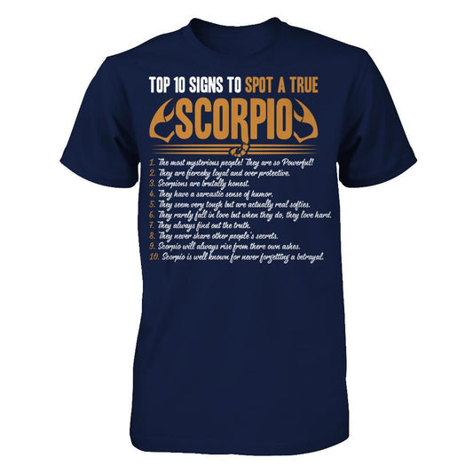 Top 10 Signs To Spot A True Scorpio Gildan - Short Sleeve Tee Navy