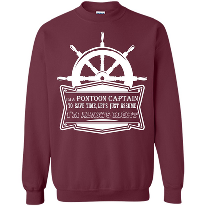 I'm A Pontoon Captain T-shirt Maroon