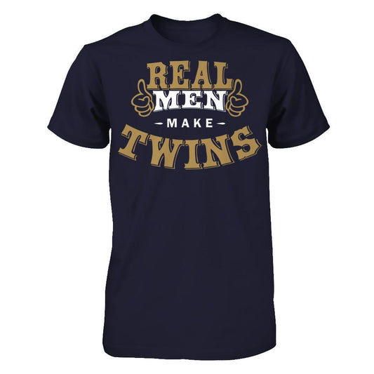 Real Men Make Twins T-shirt Next Level - Unisex Fitted Tee Midnight Navy