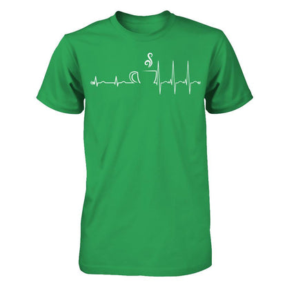 Coffee Heartbeat T-shirt Next Level - Unisex Fitted Tee Kelly Green