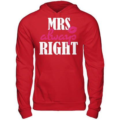 Mrs Always Right T-shirt Gildan - Pullover Hoodie Red