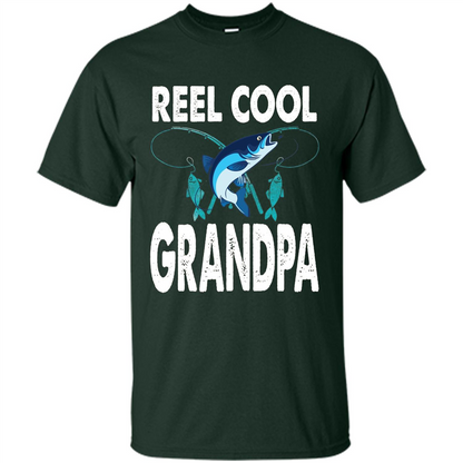 Fathers Day T-shirt Reel Cool Grandpa Forest Green