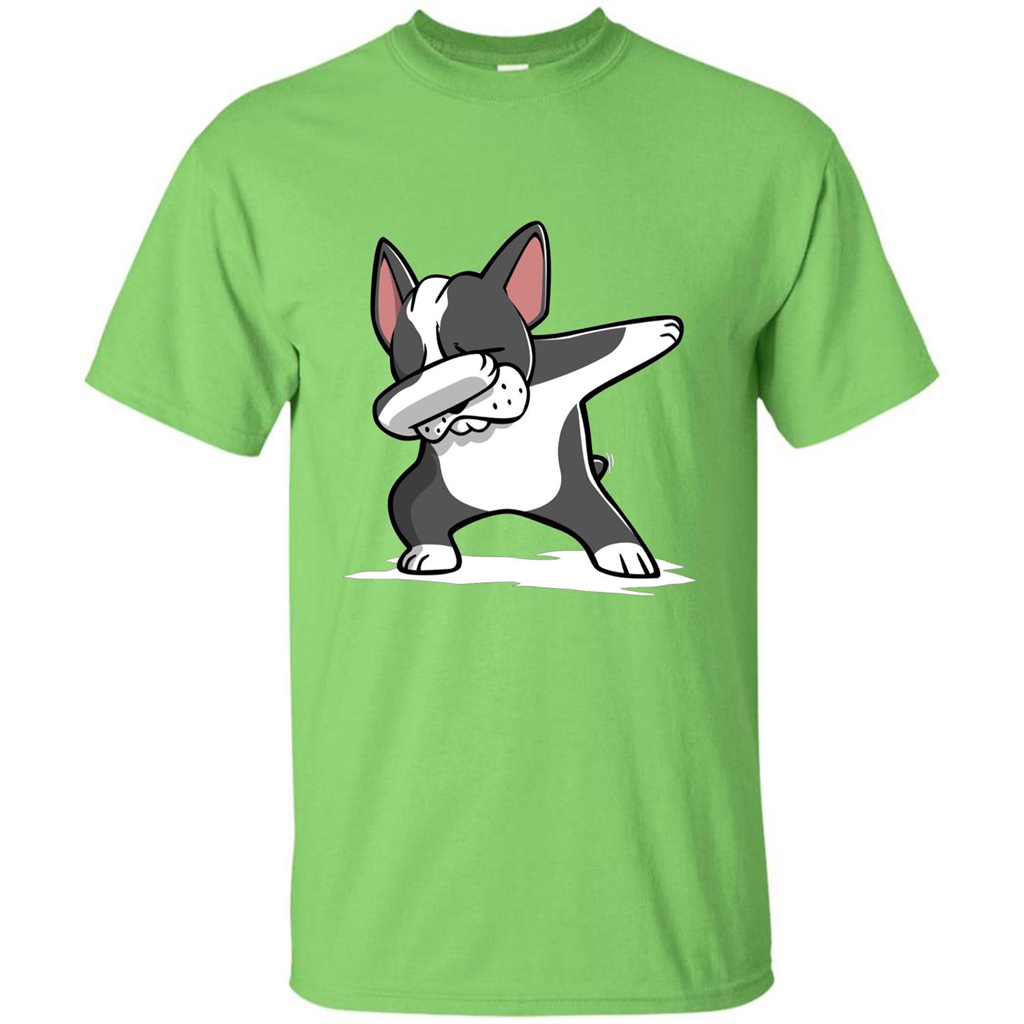 Dabbing Boston Terrier Dog T-Shirt Dab Dance T-shirt Lime