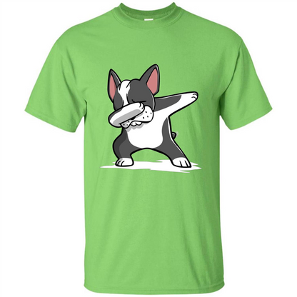Dabbing Boston Terrier Dog T-Shirt Dab Dance T-shirt Lime